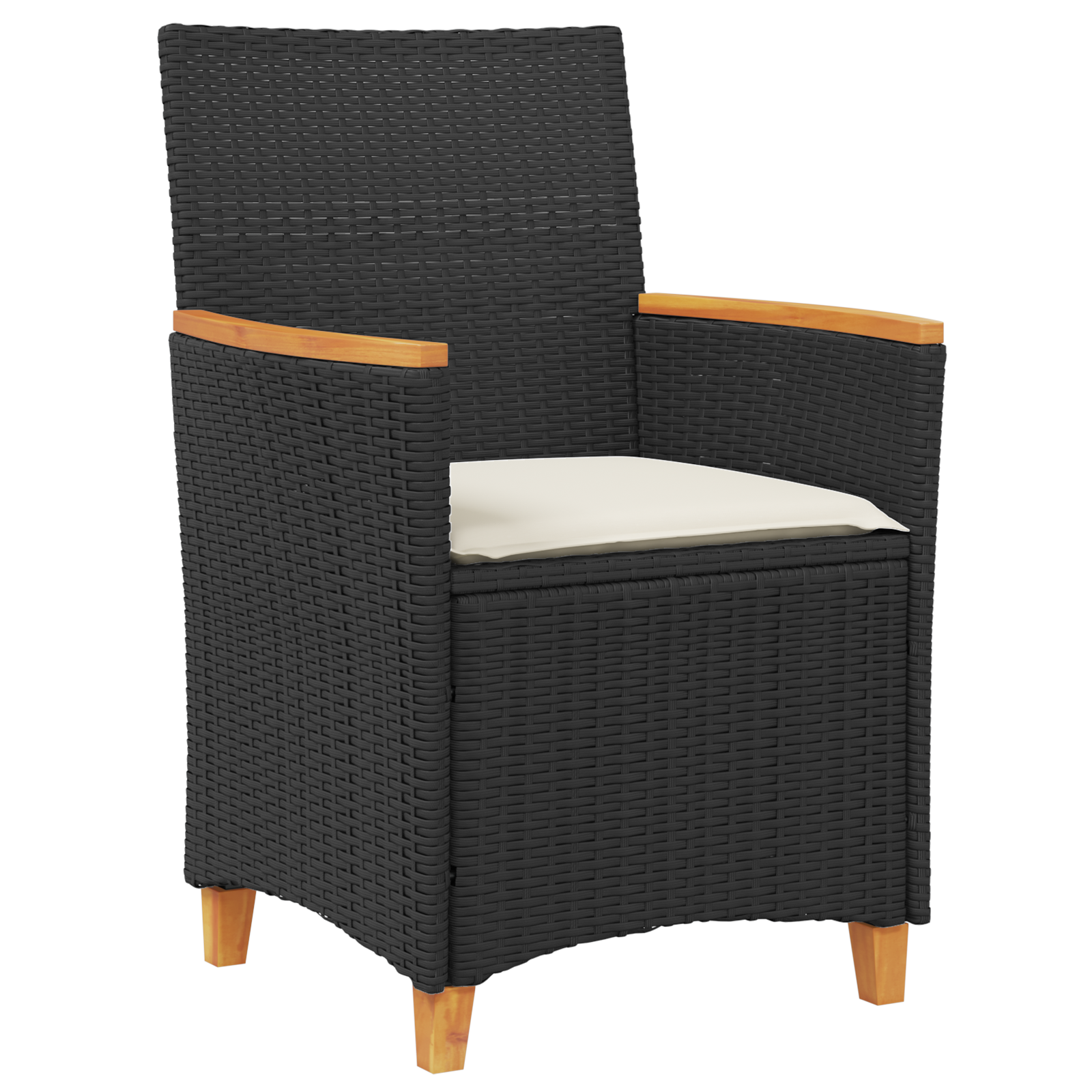 Set de Dining de Grădină cu Perne Negru Ratan Poli GartenMobel Dekor