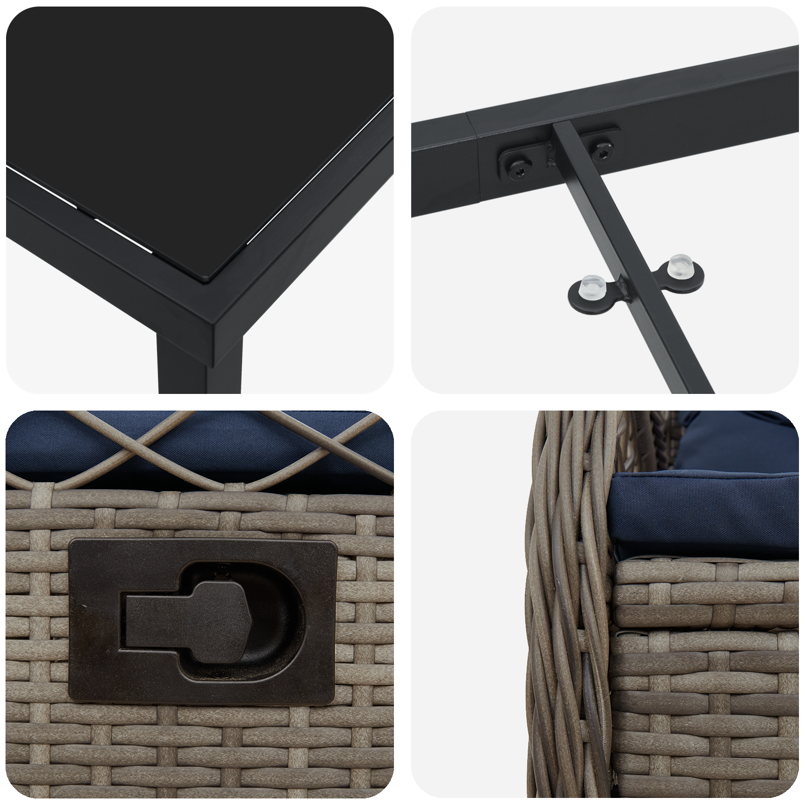 Set de Dining de Grădină de 5 Piese Gri din Ratan Poli GartenMobel Dekor