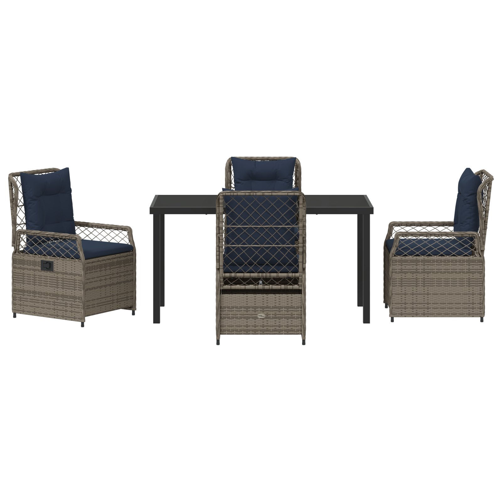 Set de Dining de Grădină de 5 Piese Gri din Ratan Poli GartenMobel Dekor