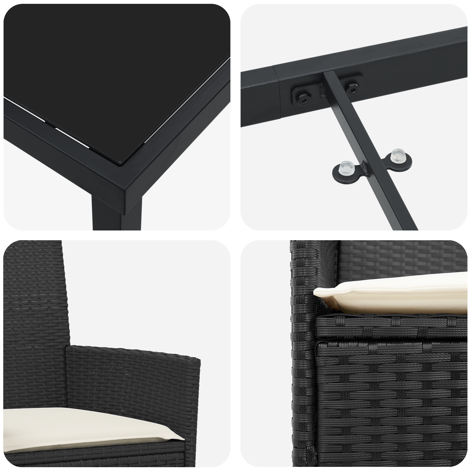 Set de Dining de Grădină de 5 Piese cu Perne din Ratan Poliratan Negru GartenMobel Dekor