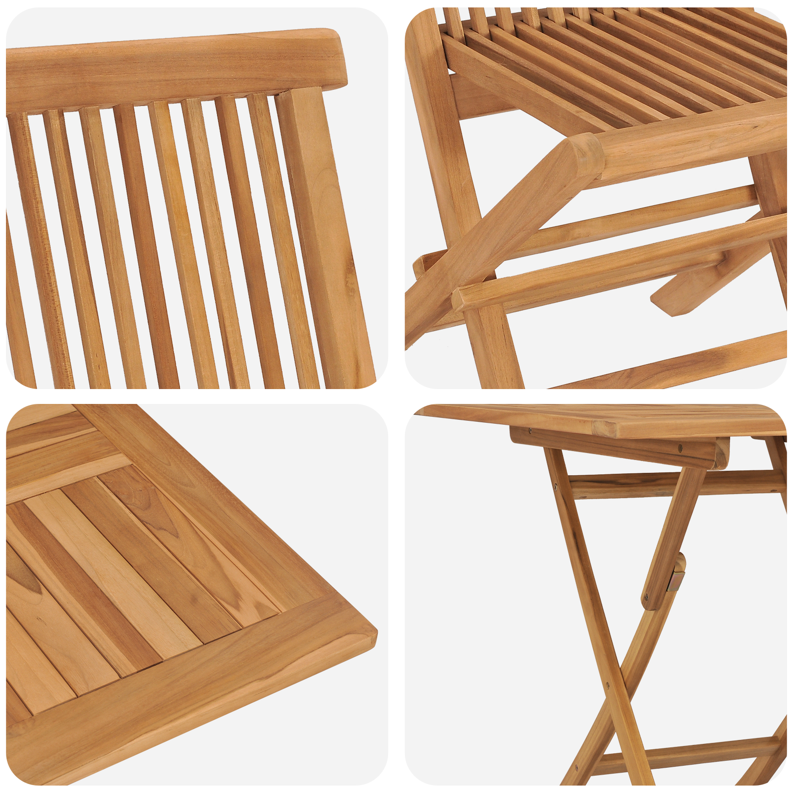 Set Bistro de grădină pliabil din lemn masiv de acacia GartenMobel Dekor