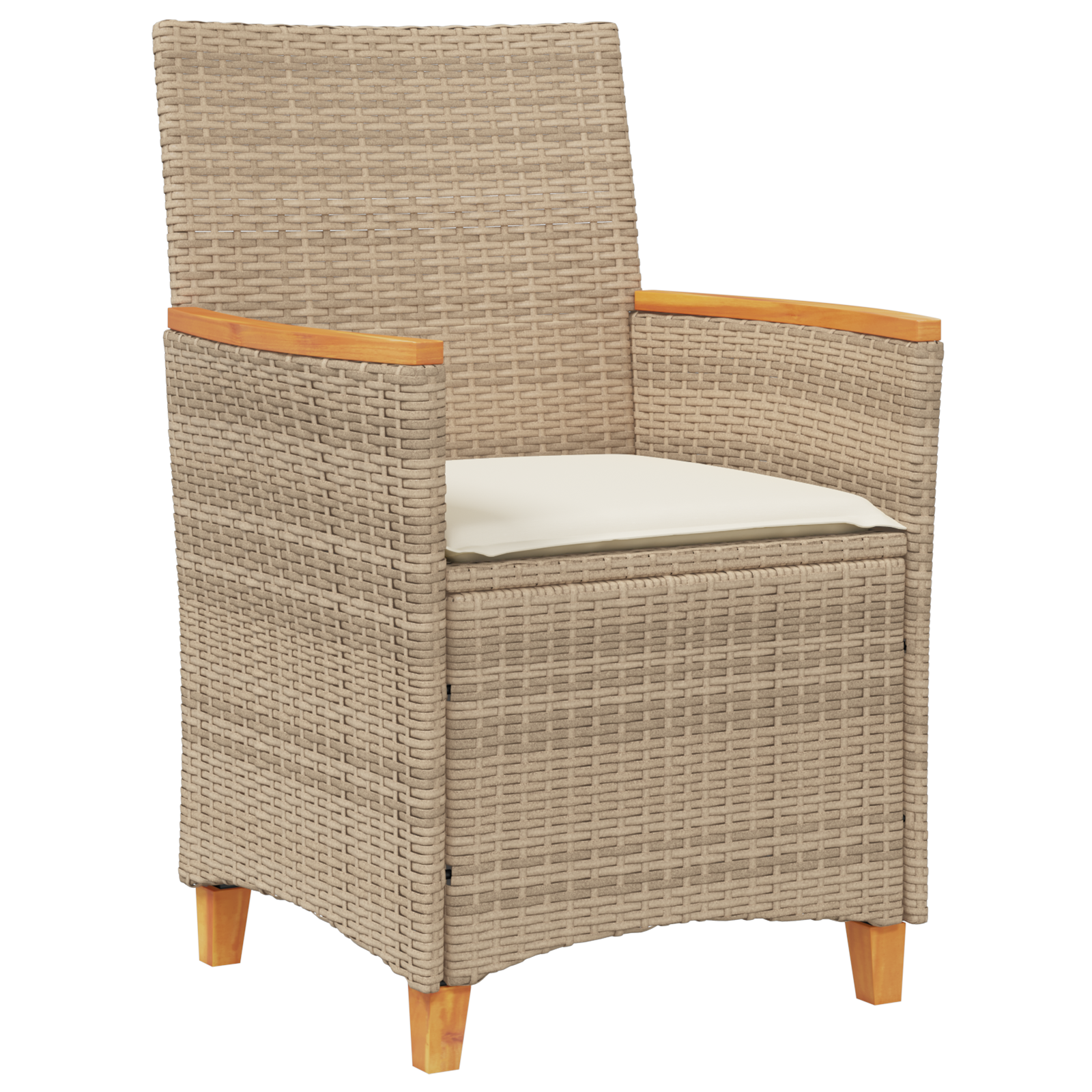 Set de dining pentru grădină cu 7 piese și perne bej din ratan poly GartenMobel Dekor
