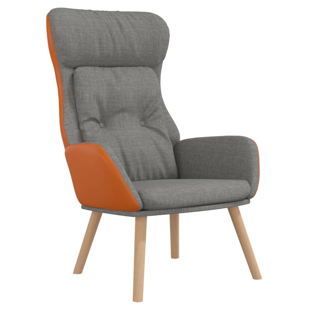 Scaun de relaxare, gri deschis, textil și PVC GartenMobel Dekor