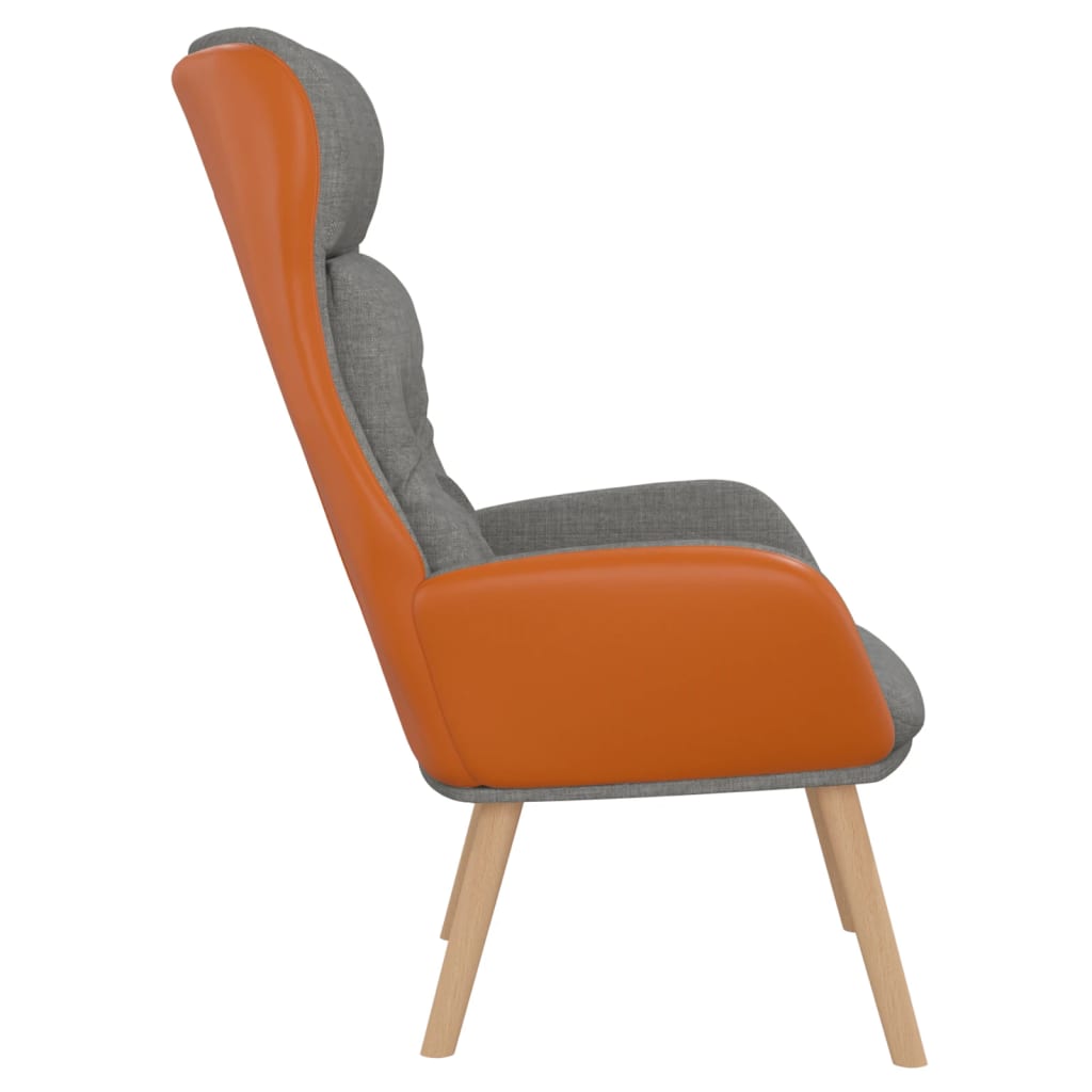 Scaun de relaxare, gri deschis, textil și PVC GartenMobel Dekor