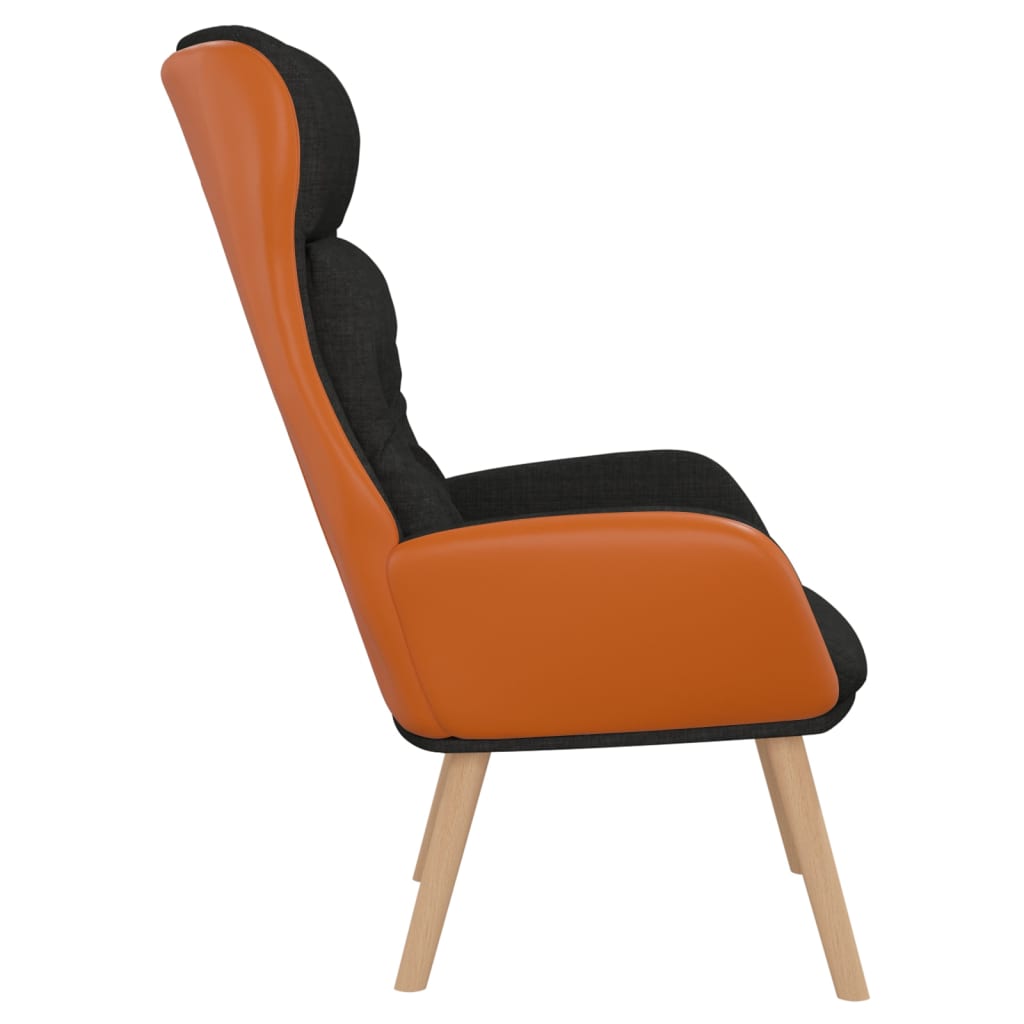 Scaun de relaxare, negru, textil și PVC GartenMobel Dekor