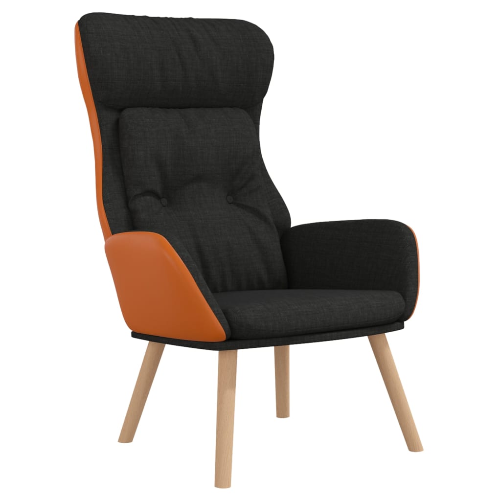 Scaun de relaxare, negru, textil și PVC GartenMobel Dekor