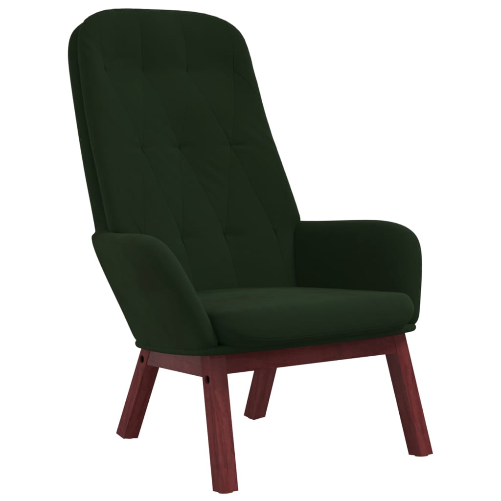 Scaun de relaxare, verde închis, catifea GartenMobel Dekor