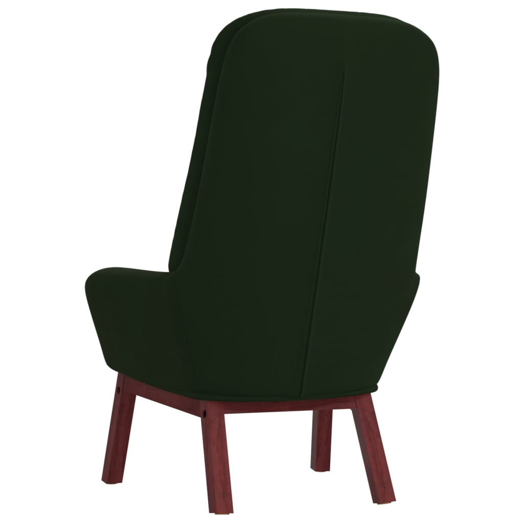 Scaun de relaxare, verde închis, catifea GartenMobel Dekor