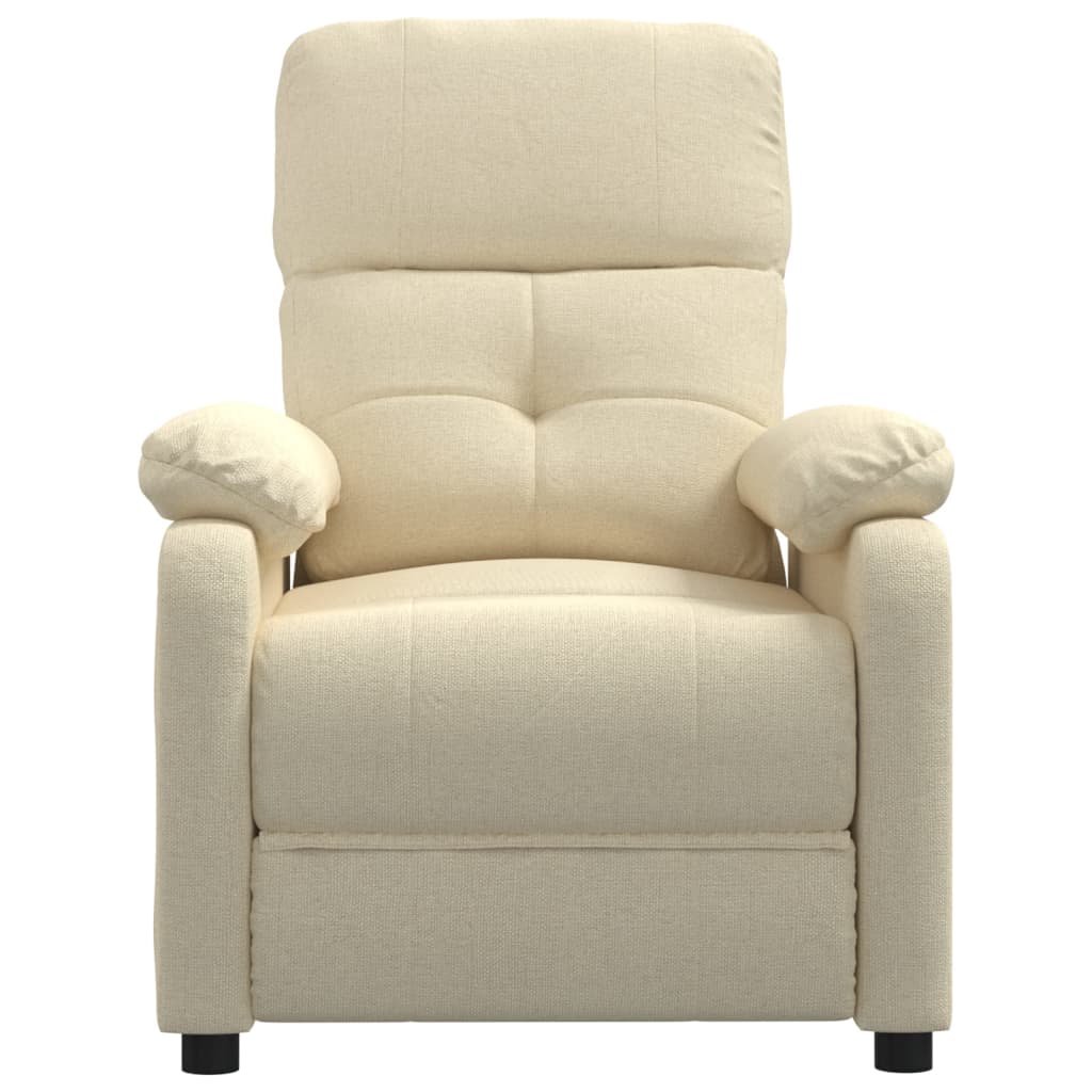 Fotoliu rabatabil, crem, material textil GartenMobel Dekor