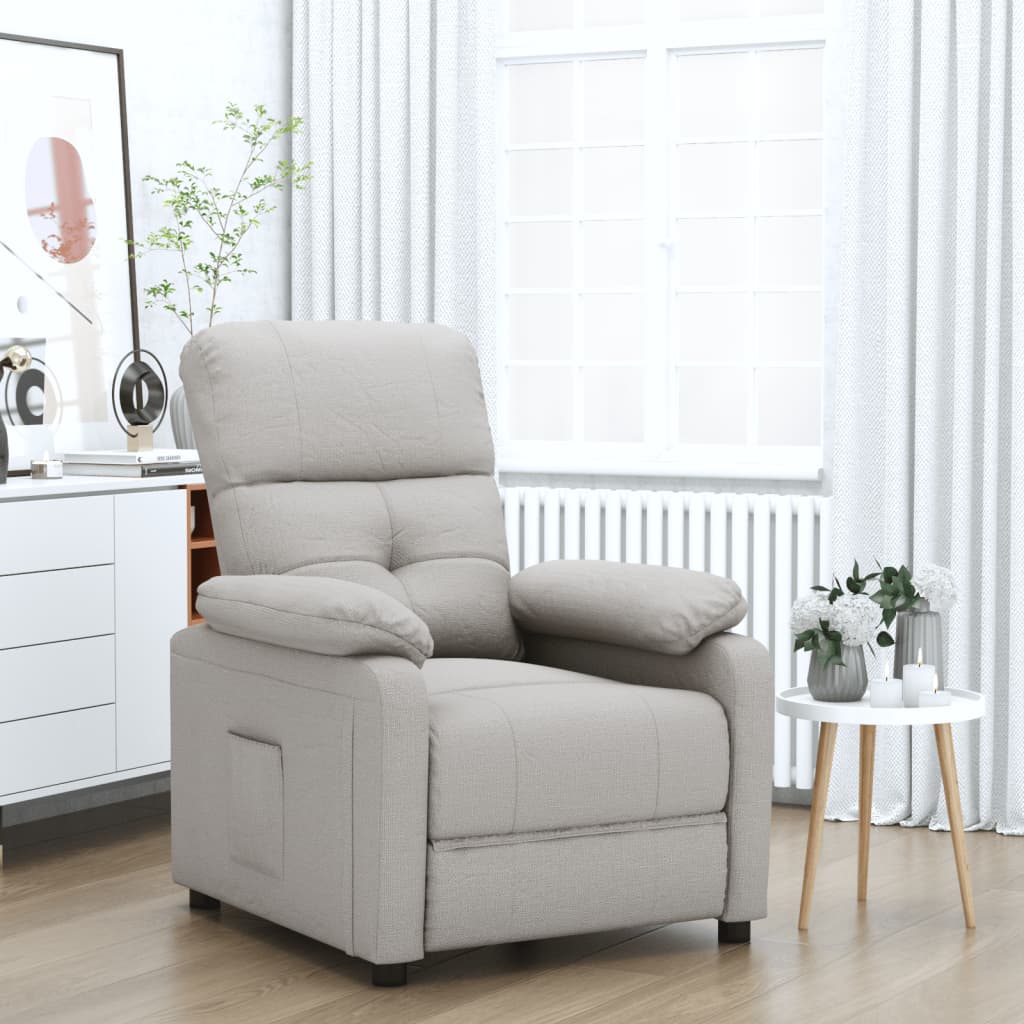 Fotoliu rabatabil, gri taupe, material textil GartenMobel Dekor