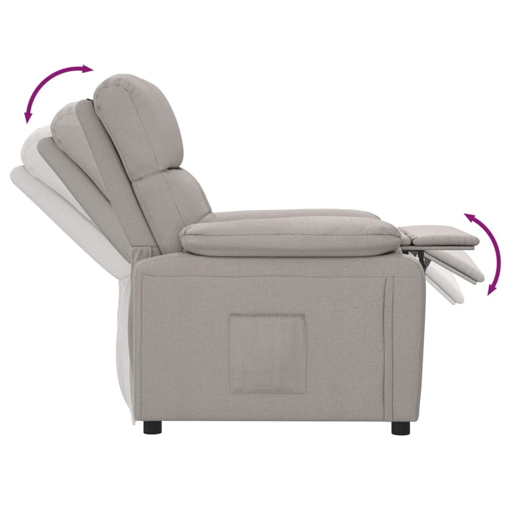 Fotoliu rabatabil, gri taupe, material textil GartenMobel Dekor