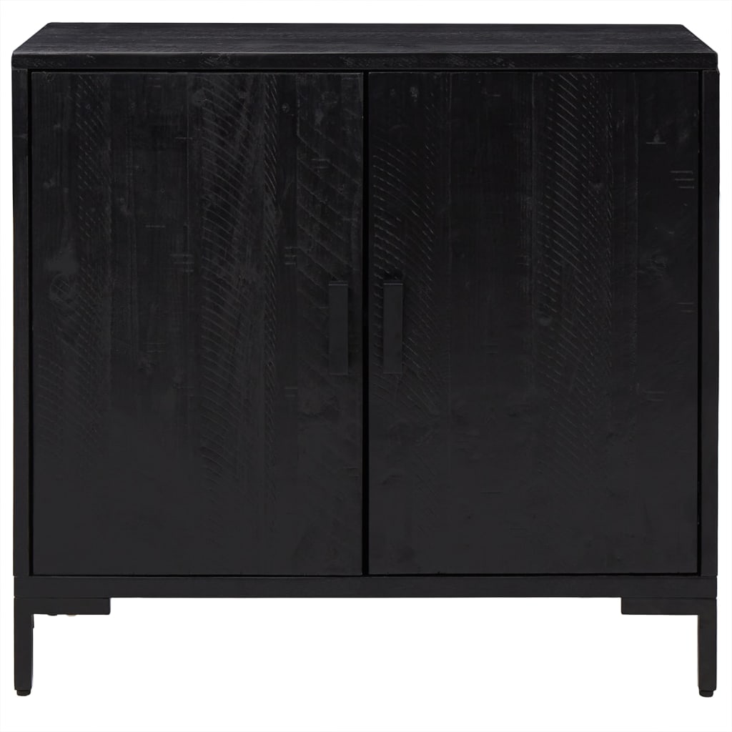 Servantă, negru, 75x35x70 cm, lemn masiv de pin reciclat GartenMobel Dekor