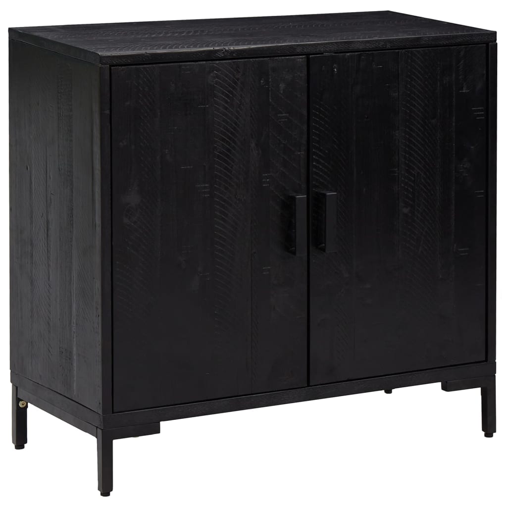 Servantă, negru, 75x35x70 cm, lemn masiv de pin reciclat GartenMobel Dekor