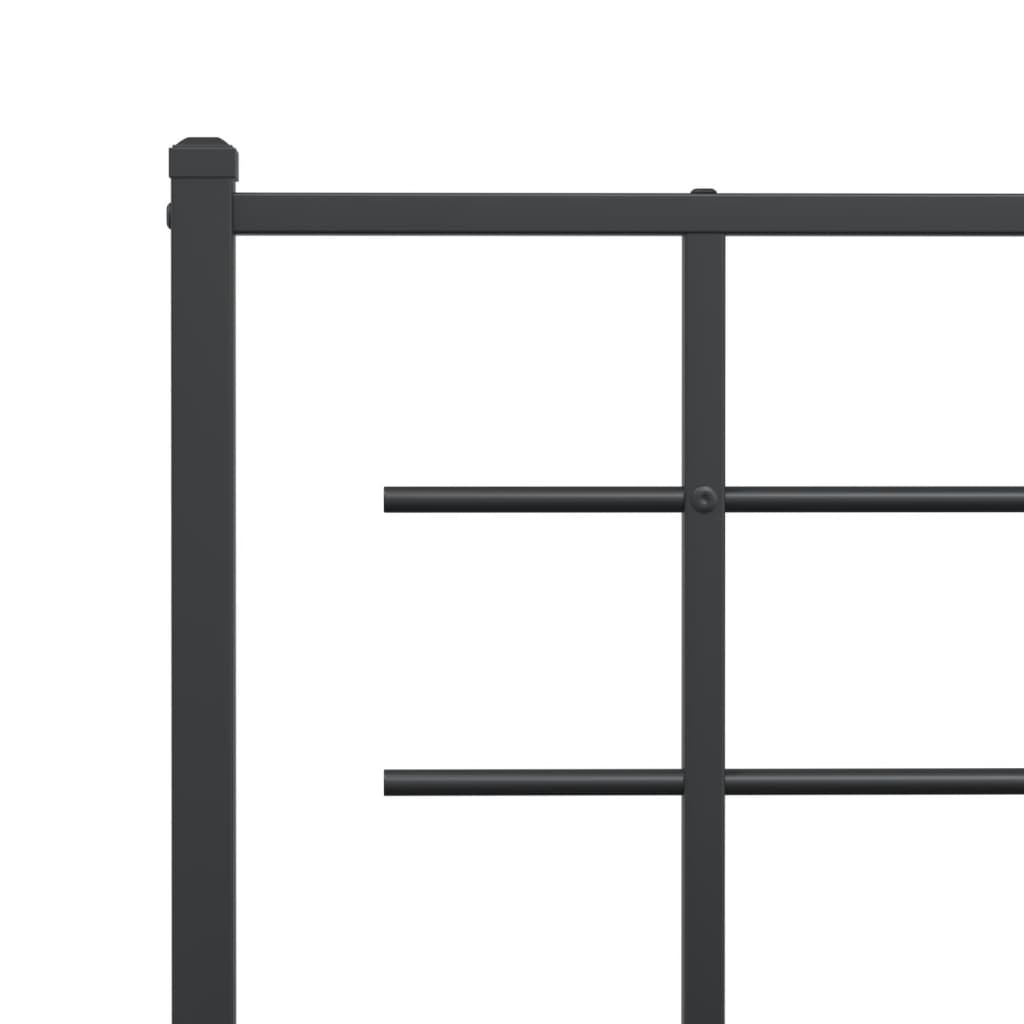 Cadru pat fără saltea, cu tăblie picioare negru 160x200cm metal GartenMobel Dekor