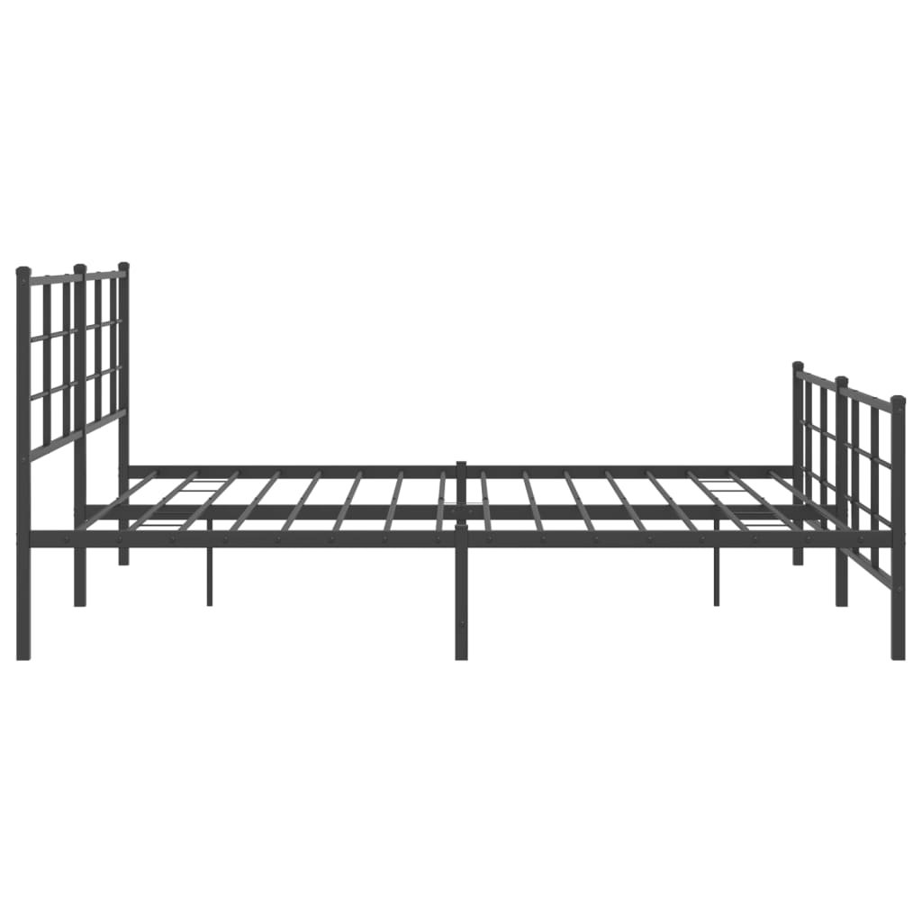 Cadru pat fără saltea, tăblie de picioare negru 180x200cm metal GartenMobel Dekor