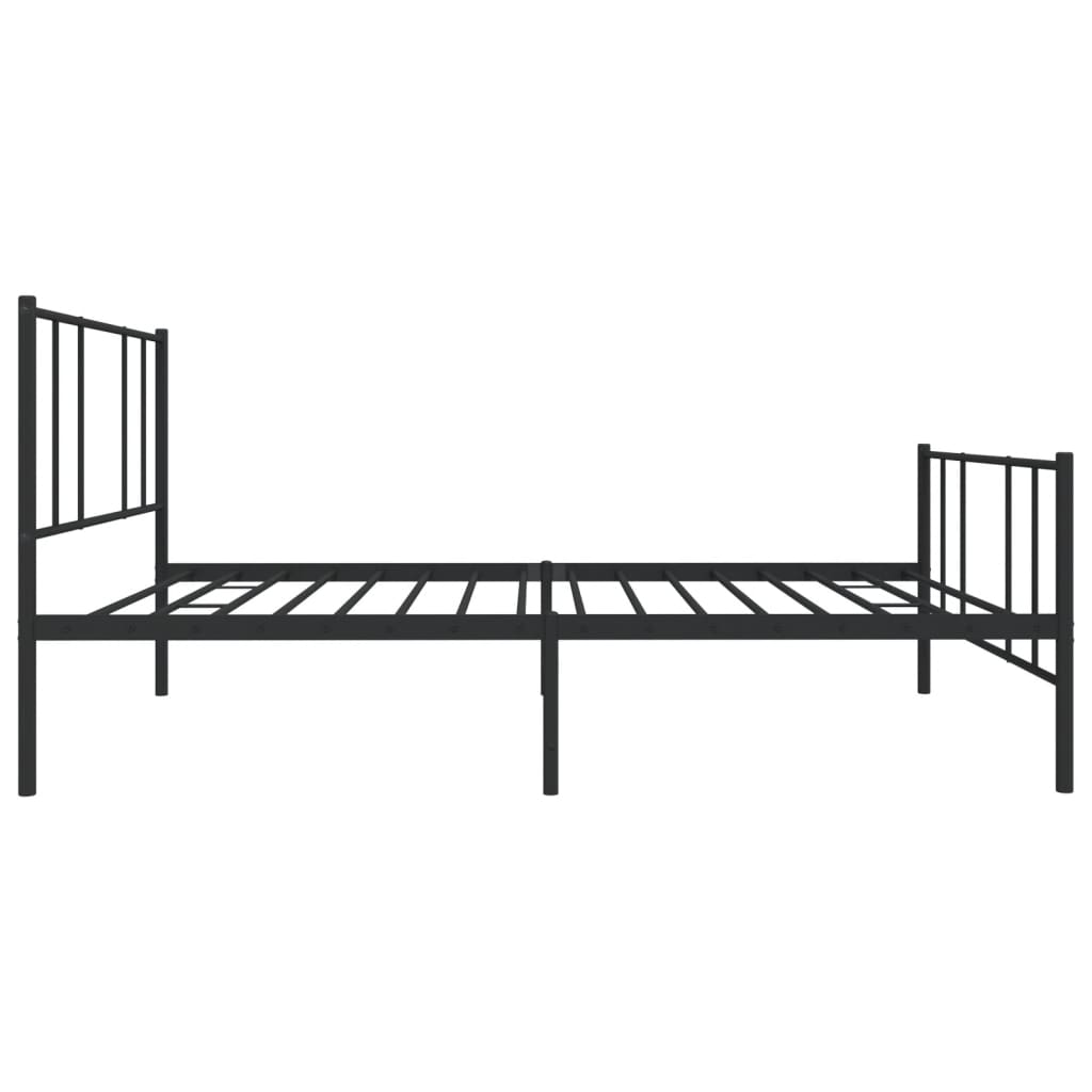 Cadru pat metalic cu tăblii de cap/picioare, negru, 90x200 cm GartenMobel Dekor
