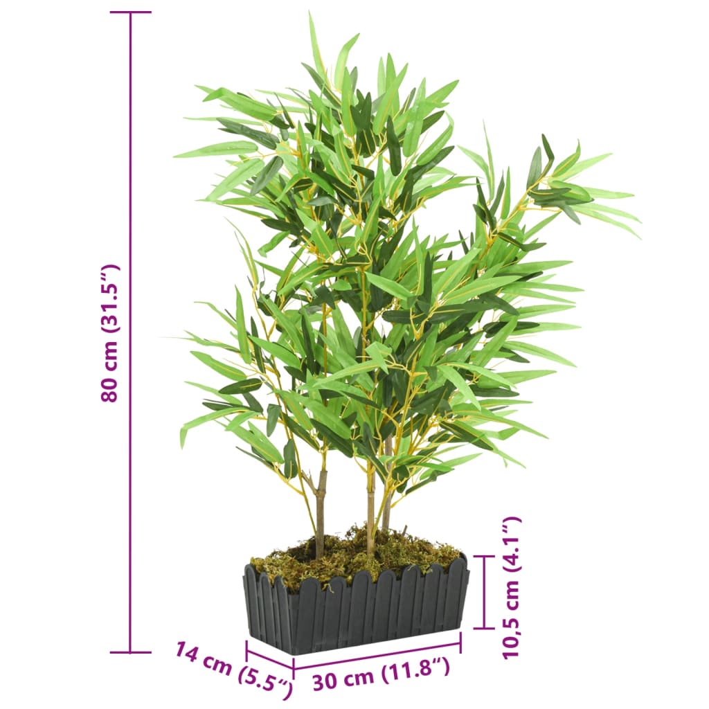 Arbore din bambus artificial 500 de frunze 80 cm verde GartenMobel Dekor