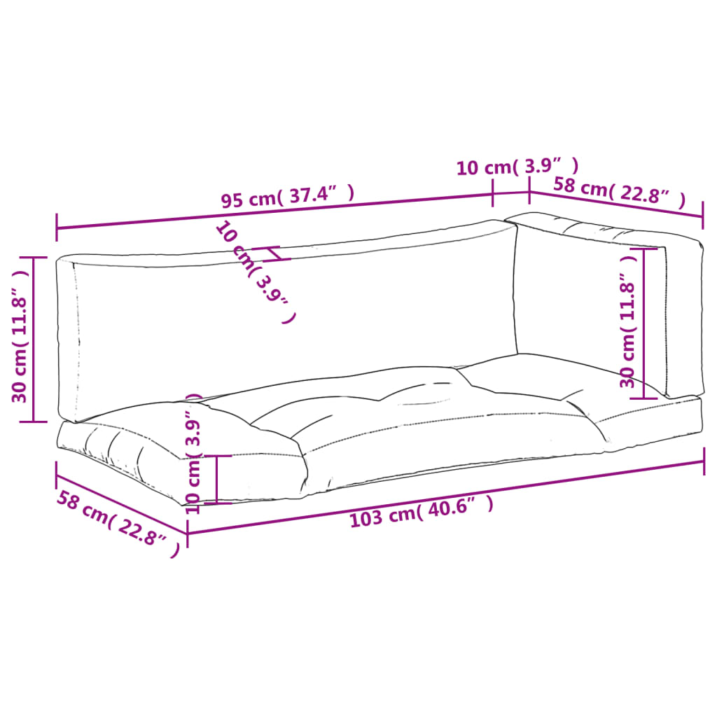 Perne de paleți, 3 buc., gri taupe, material textil GartenMobel Dekor