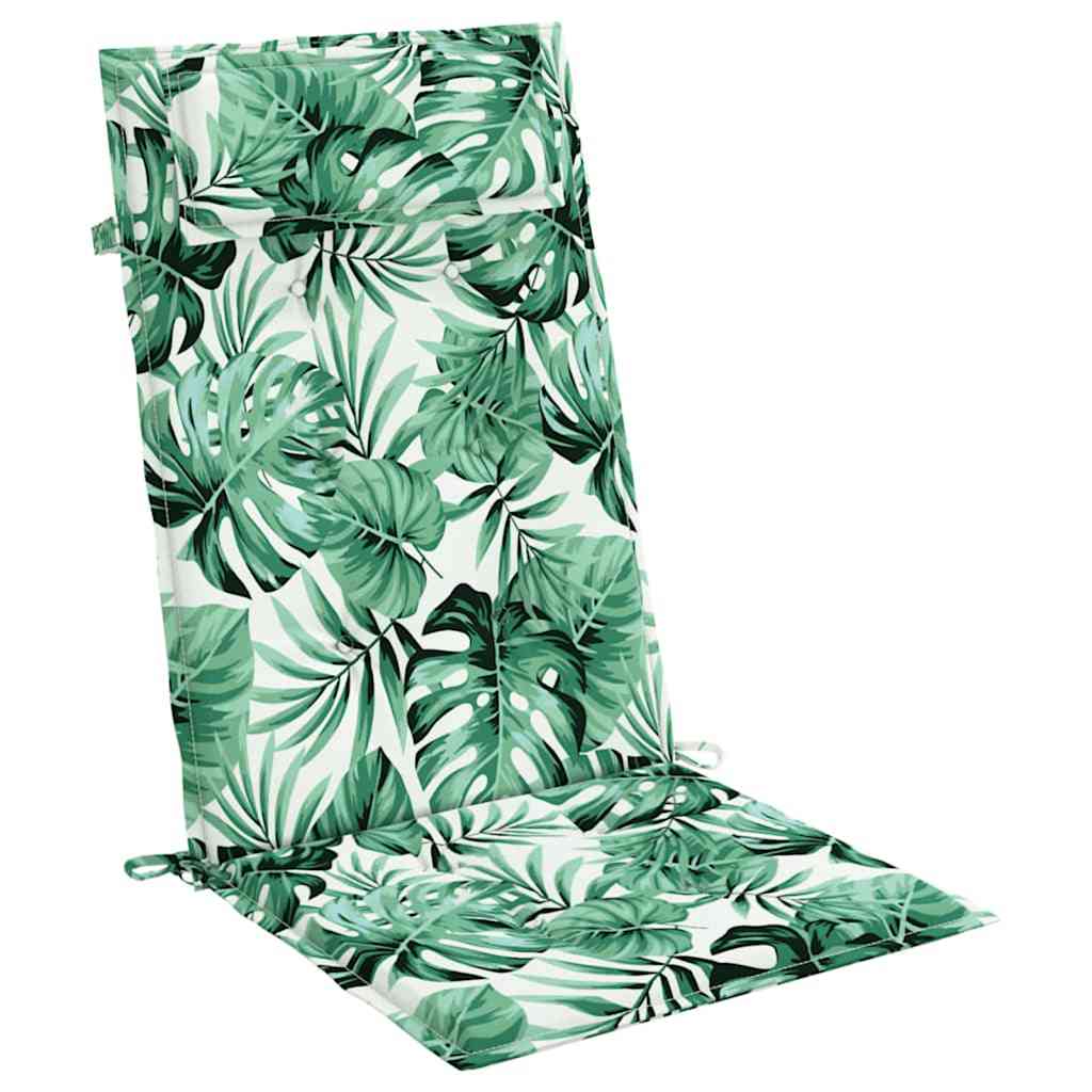 Perne de scaun spătar înalt, 2 buc, model frunze, textil Oxford GartenMobel Dekor