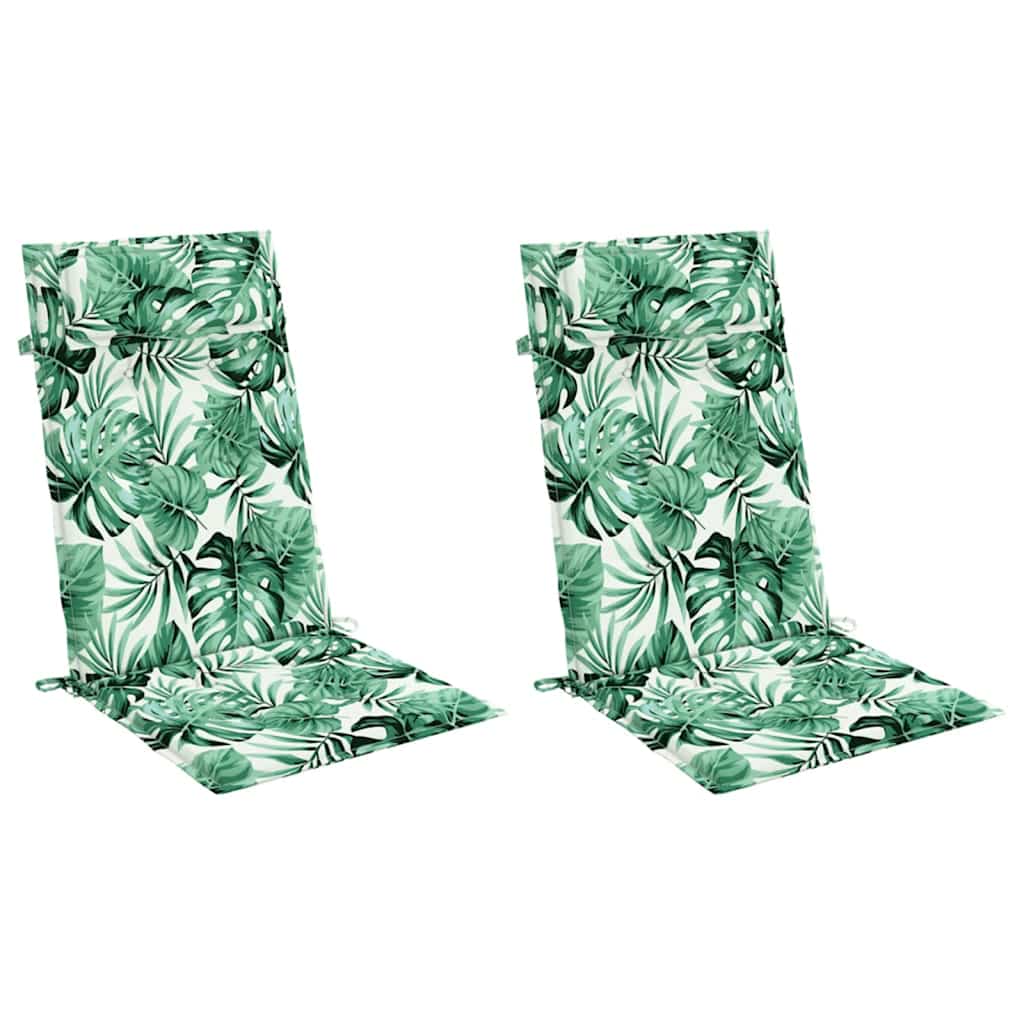Perne de scaun spătar înalt, 2 buc, model frunze, textil Oxford GartenMobel Dekor