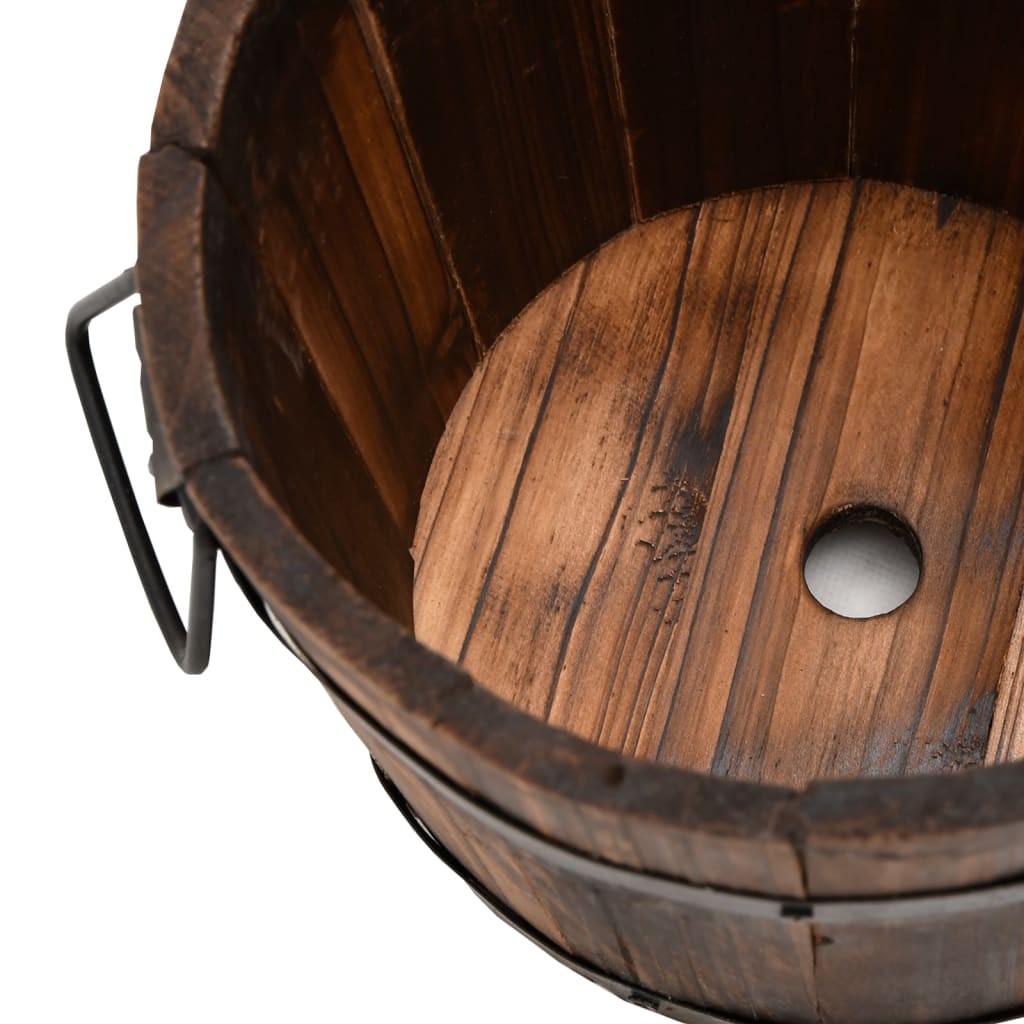 Set de jardiniere tip găleată, 3 piese, lemn masiv de brad GartenMobel Dekor