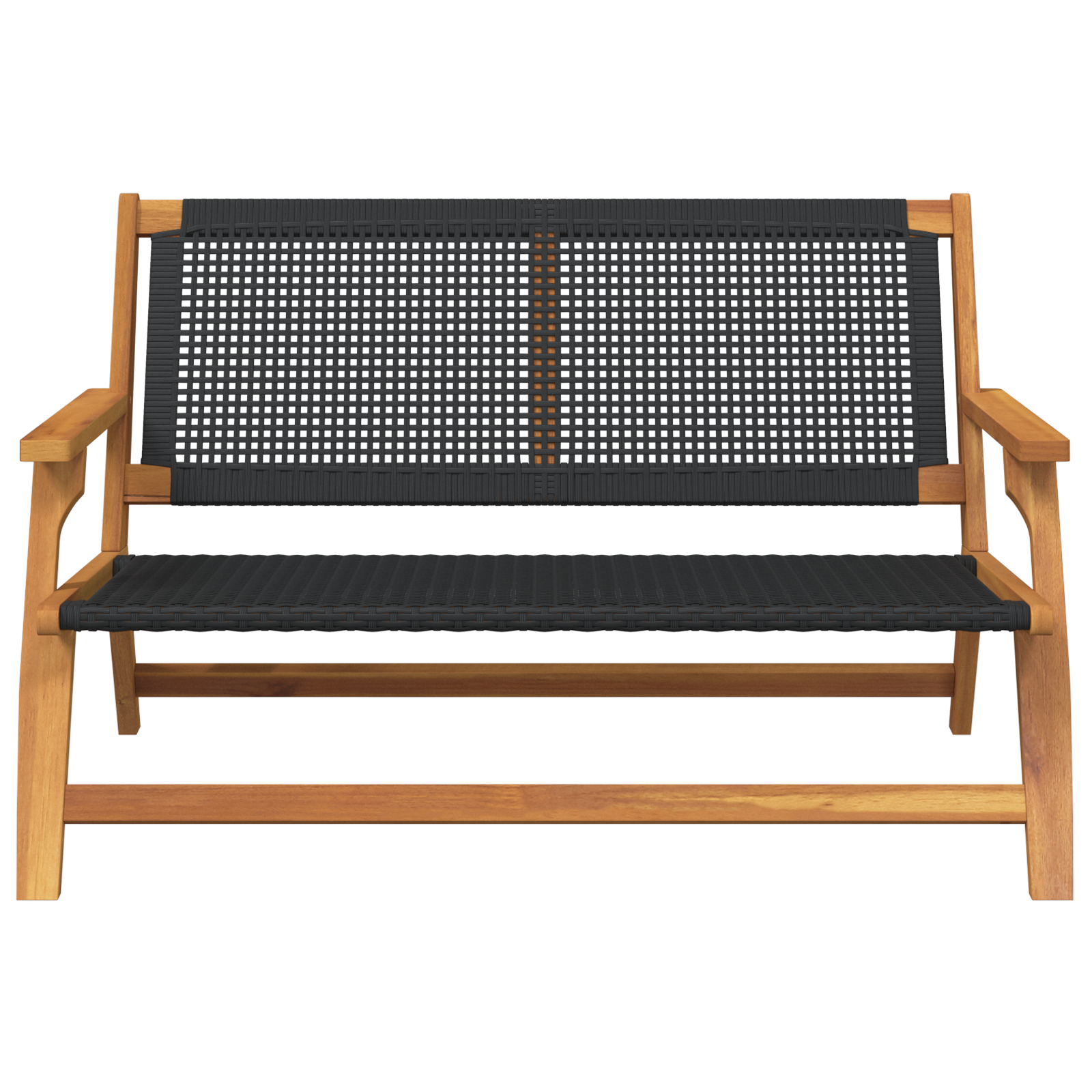 Bancă de grădină neagră 122x76x73,5 cm din lemn solid de acacia GartenMobel Dekor