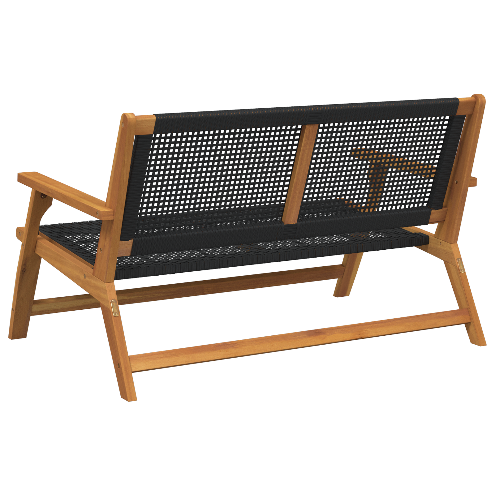 Bancă de grădină neagră 122x76x73,5 cm din lemn solid de acacia GartenMobel Dekor