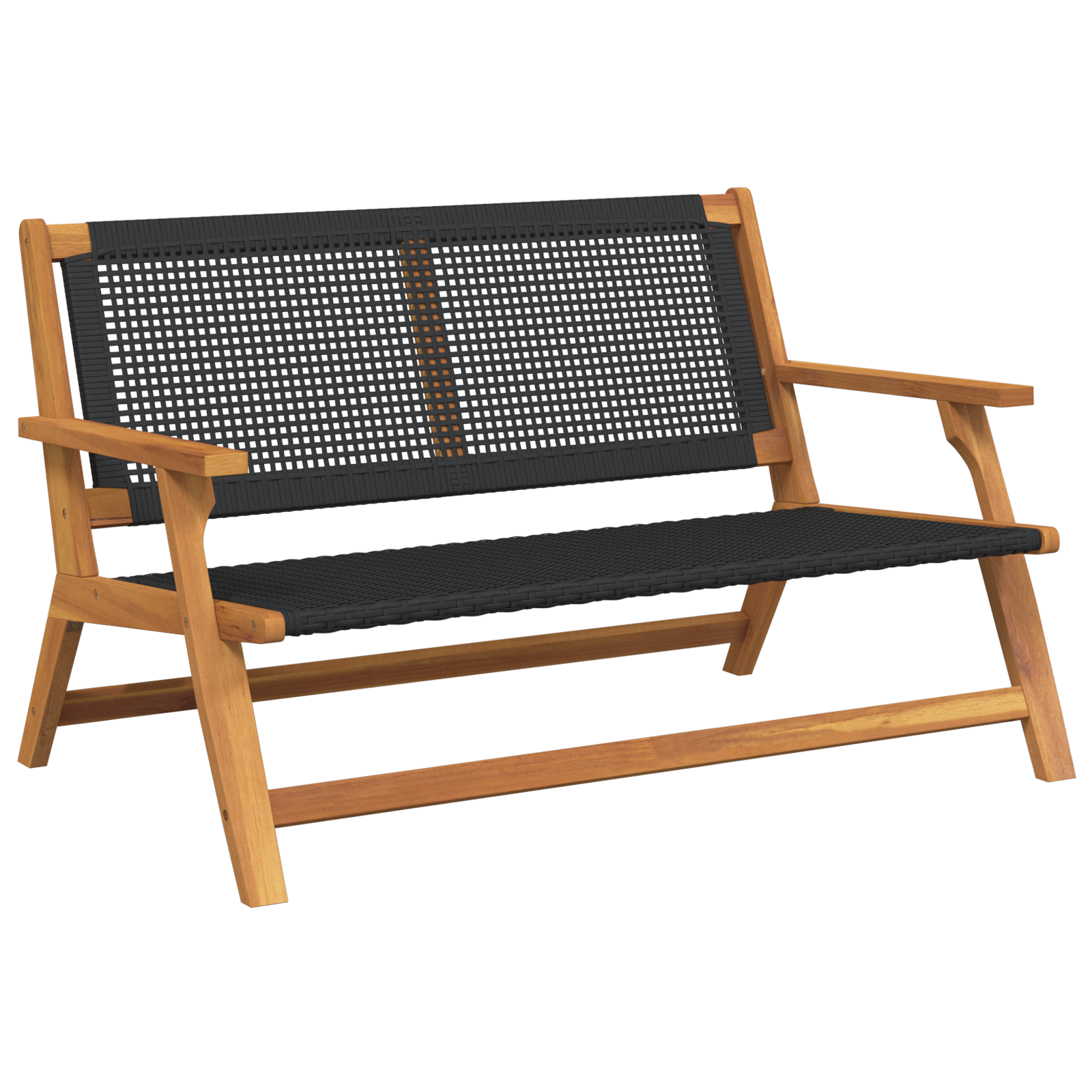 Bancă de grădină neagră 122x76x73,5 cm din lemn solid de acacia GartenMobel Dekor