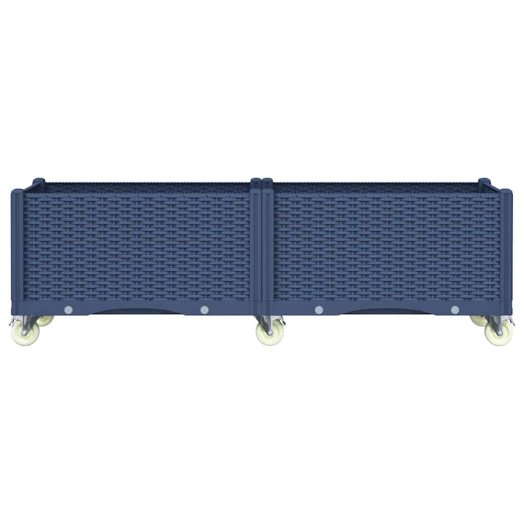 Jardinieră de grădină cu picioare, albastru gri, 160x50x54 cm, PP GartenMobel Dekor