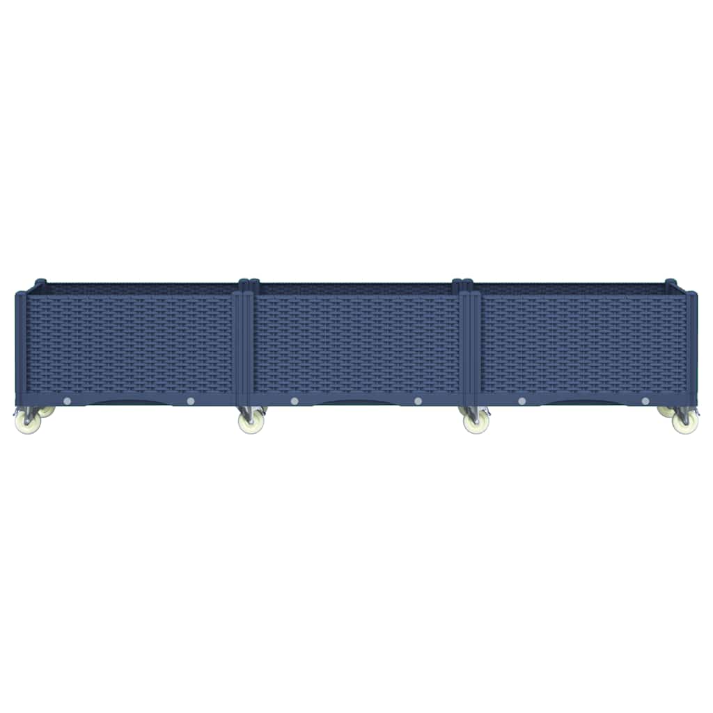 Jardinieră de grădină cu picioare, albastru gri, 240x50x54 cm, PP GartenMobel Dekor