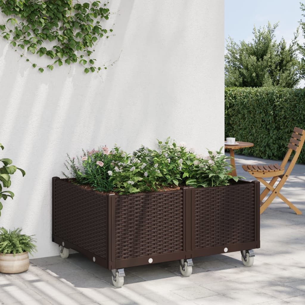 Jardinieră de grădină cu picioare, maro, 100x80x54 cm, PP GartenMobel Dekor