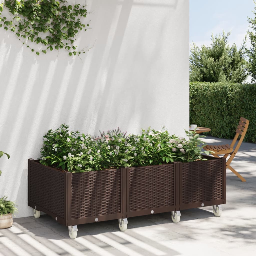 Jardinieră de grădină cu picioare, maro, 150x80x54 cm, PP GartenMobel Dekor