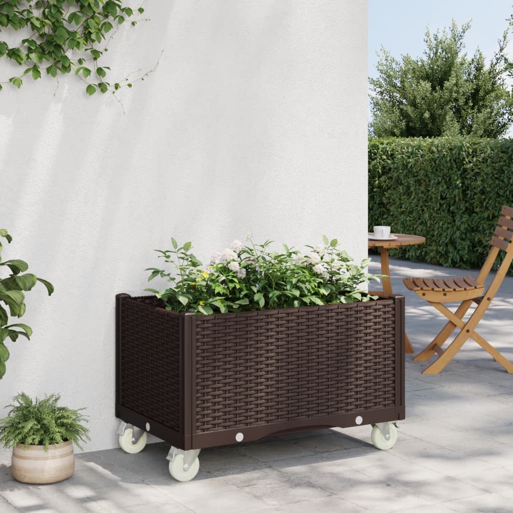 Jardinieră de grădină cu picioare, maro, 80x50x54 cm, PP GartenMobel Dekor