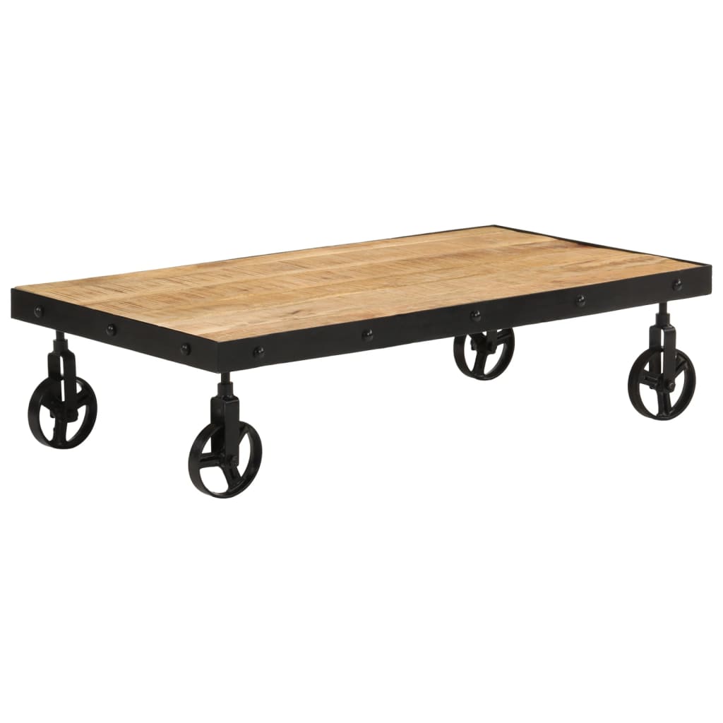 Măsuță de cafea cu roți, 100x55x26 cm, lemn masiv de mango GartenMobel Dekor