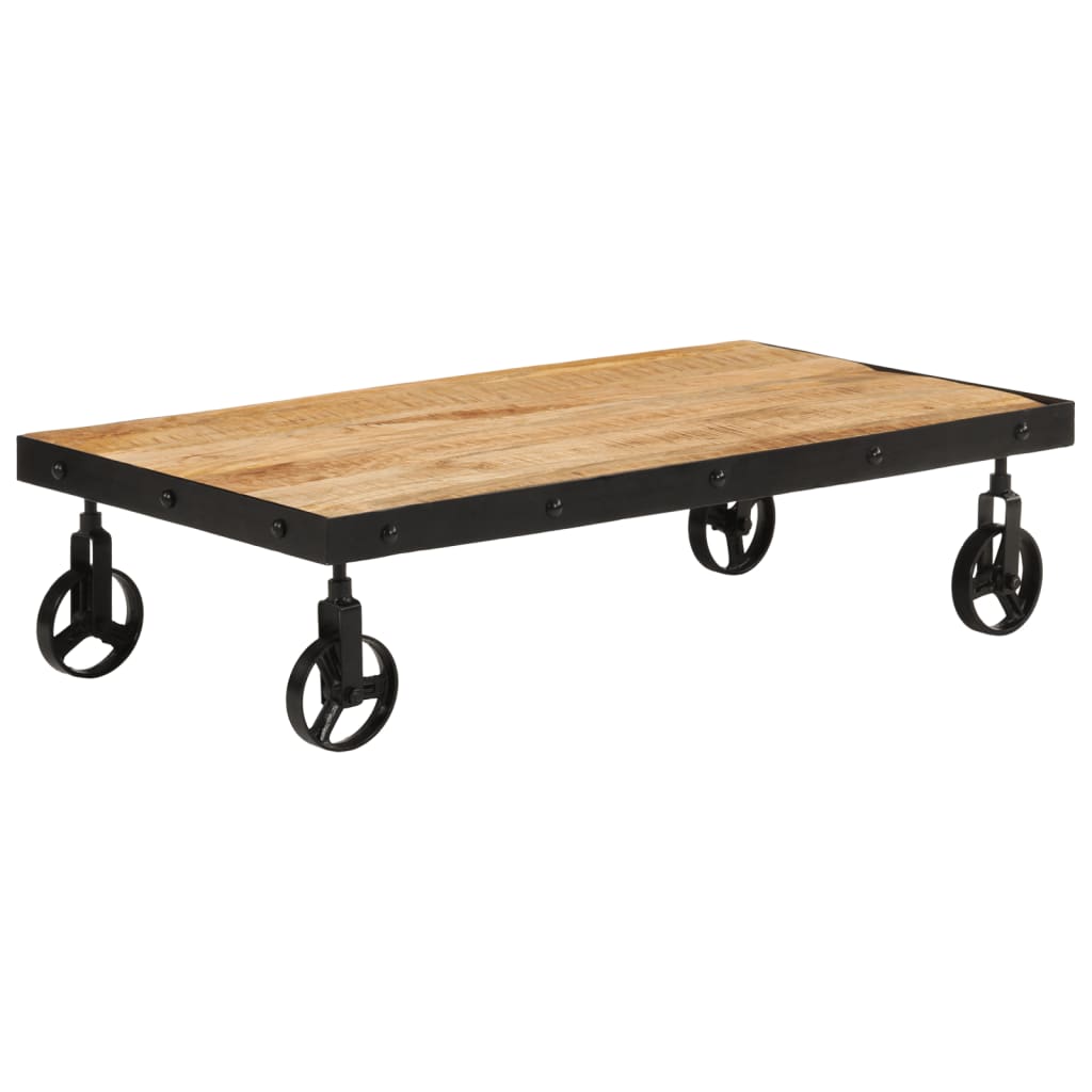 Măsuță de cafea cu roți, 100x55x26 cm, lemn masiv de mango GartenMobel Dekor