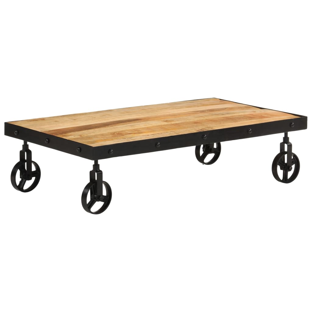Măsuță de cafea cu roți, 100x55x26 cm, lemn masiv de mango GartenMobel Dekor