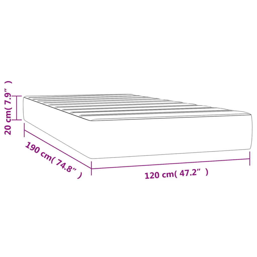 Saltea de pat cu arcuri, alb, 120x190x20 cm, piele ecologică GartenMobel Dekor