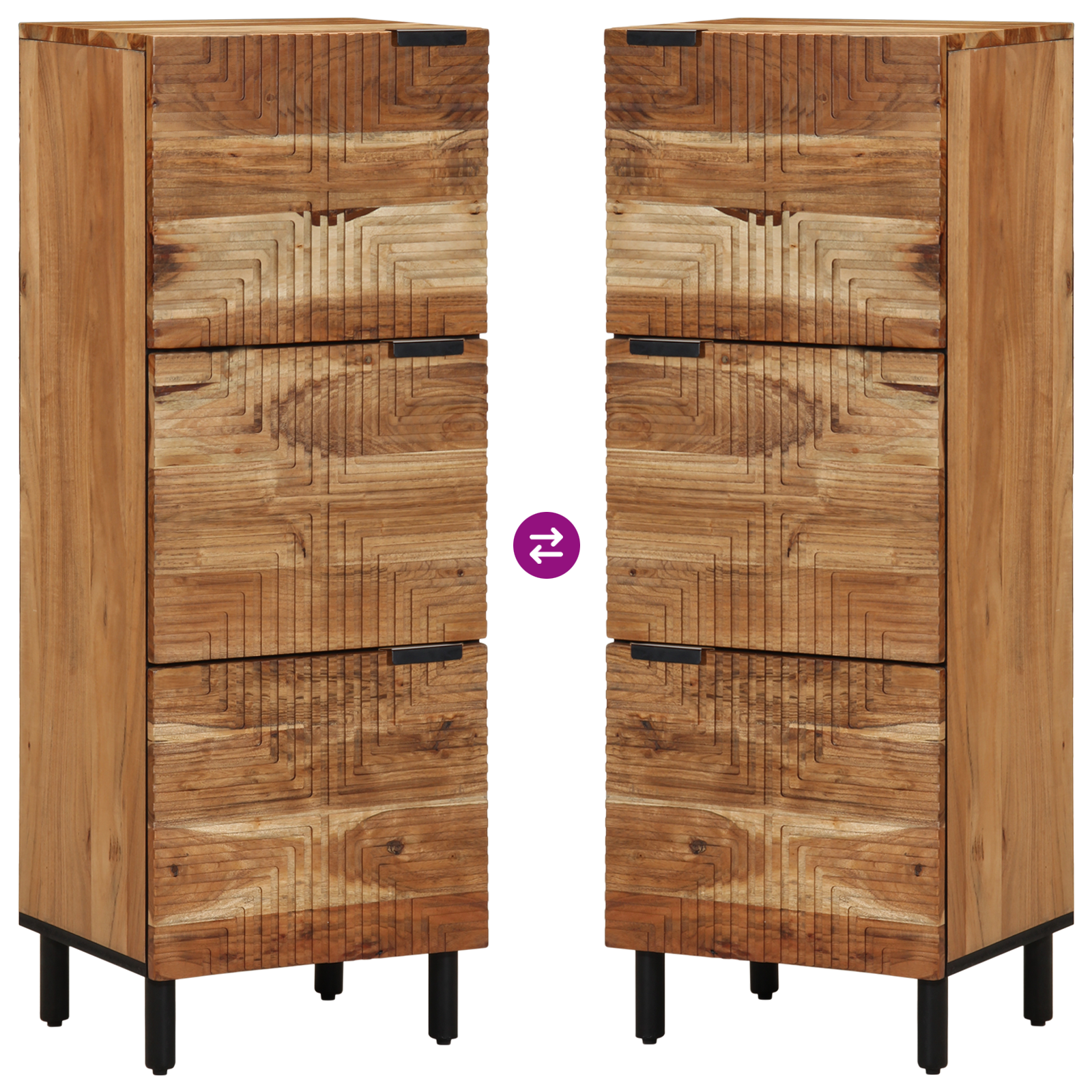 Highboard 40x33x110 cm Lemn masiv de acacia GartenMobel Dekor