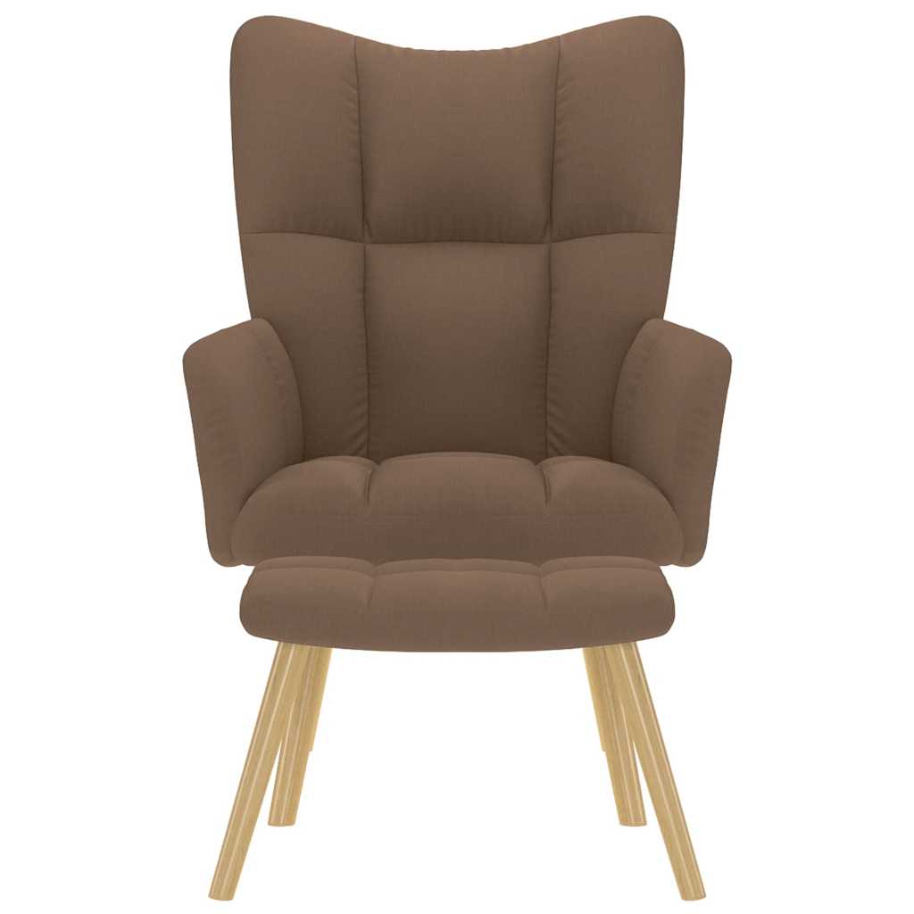 Scaun de relaxare cu taburet, maro, textil GartenMobel Dekor