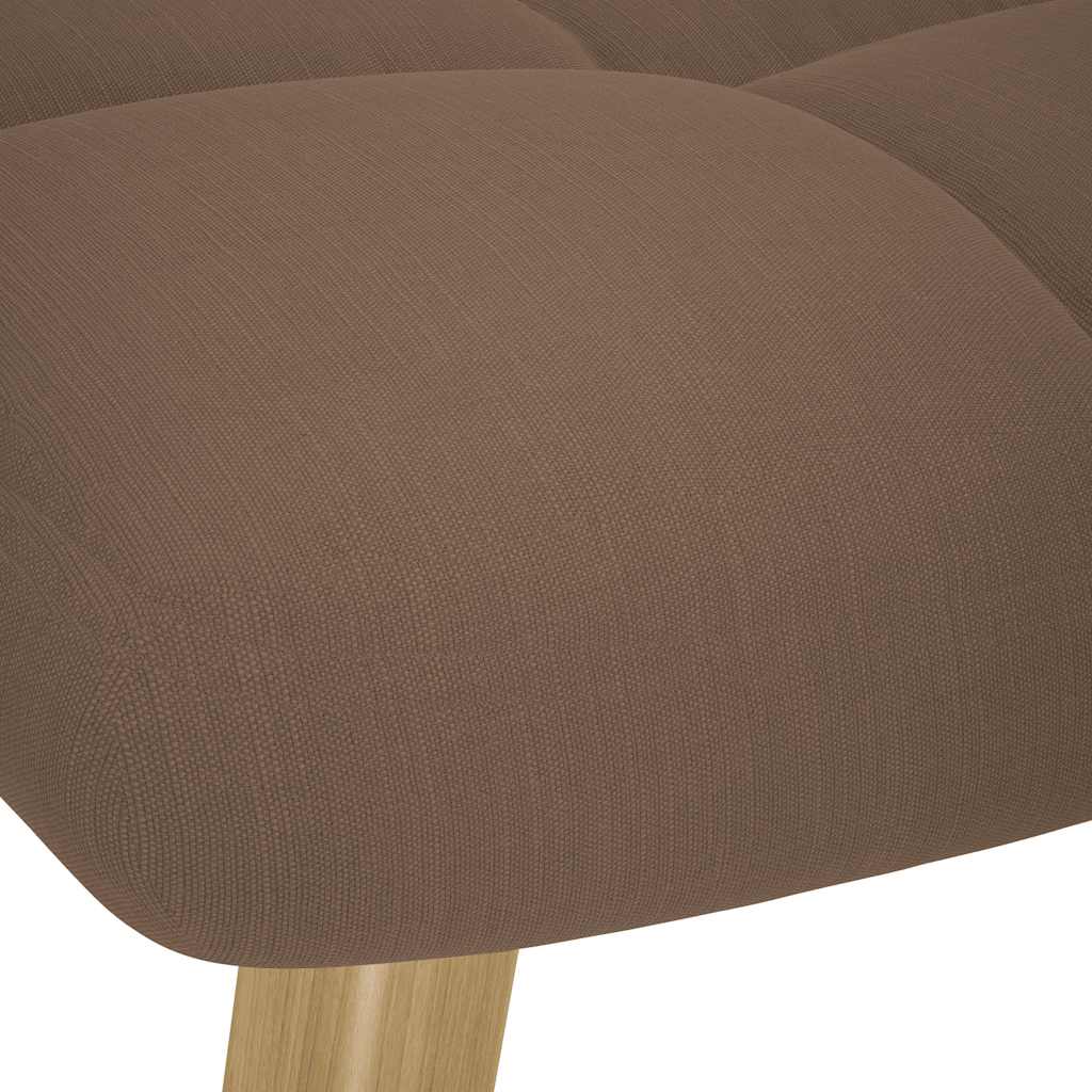 Scaun de relaxare cu taburet, maro, textil GartenMobel Dekor
