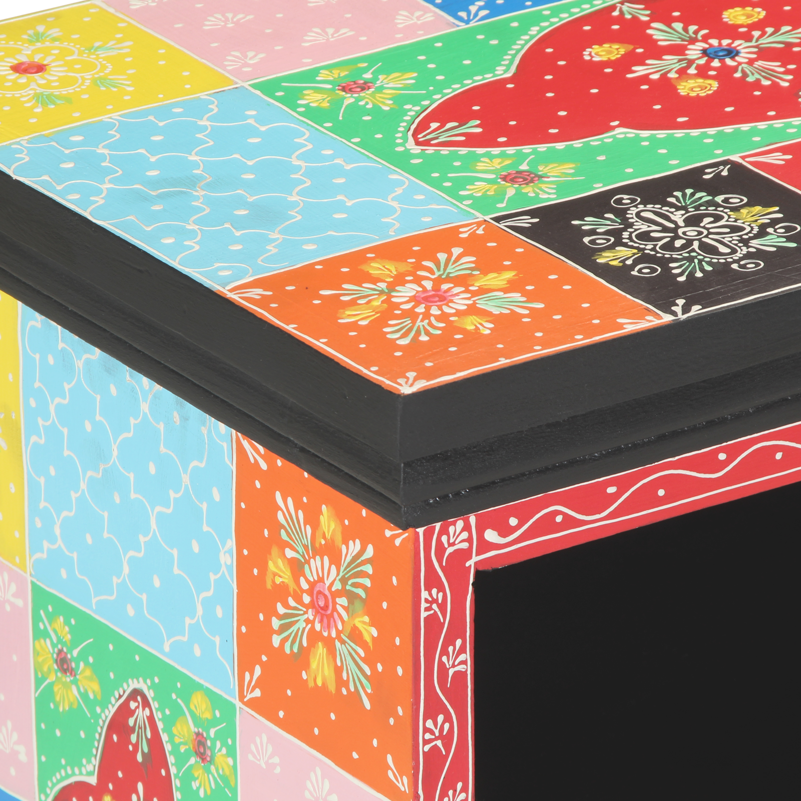 Dulap TV VidaXL Multicolor 80x35x50 cm din Lemn Masiv de Mango GartenMobel Dekor