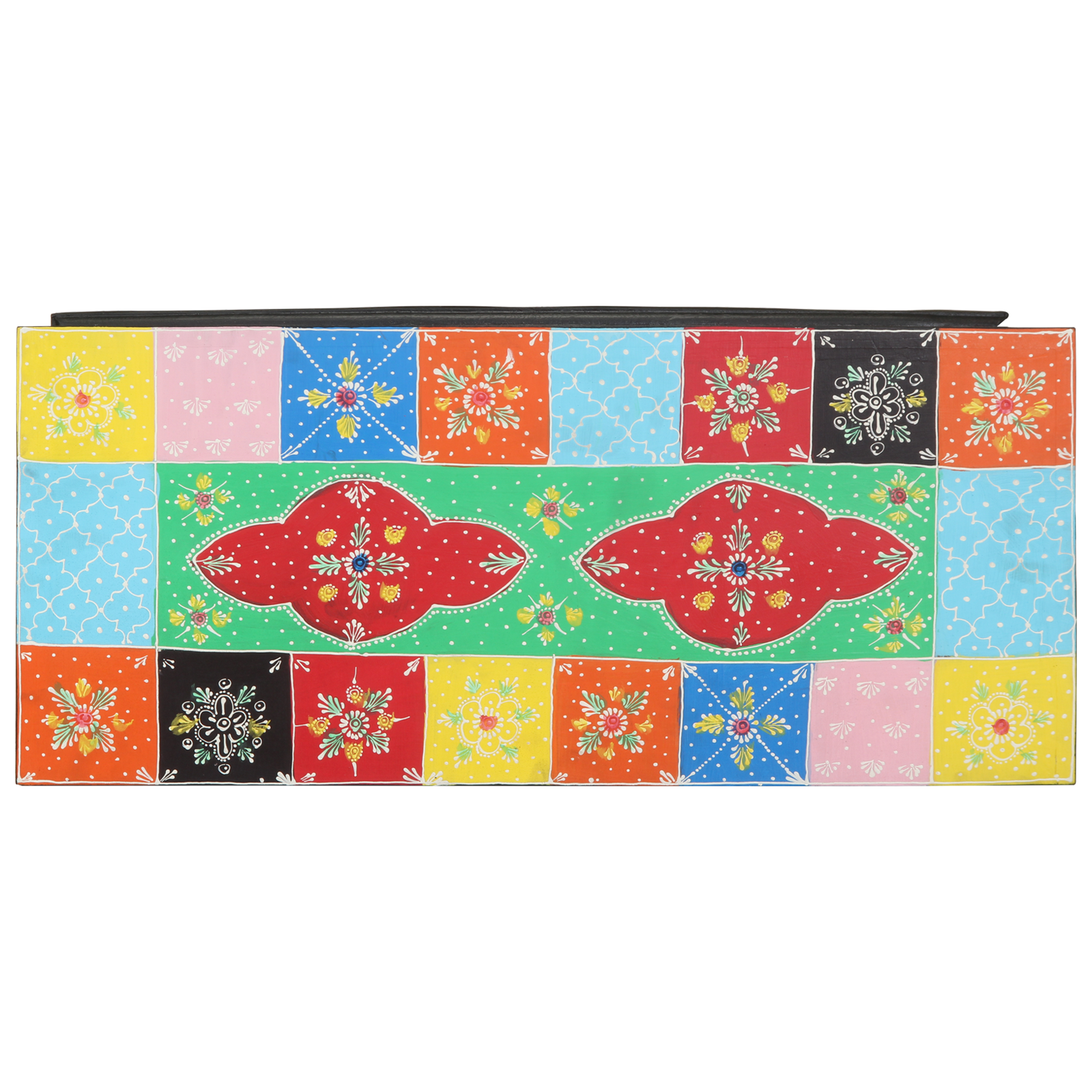 Dulap TV VidaXL Multicolor 80x35x50 cm din Lemn Masiv de Mango GartenMobel Dekor