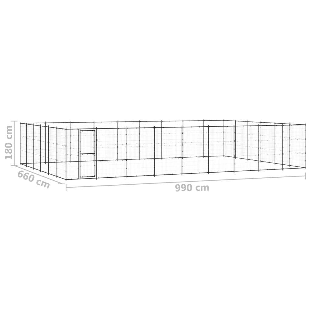 Padoc pentru câini de exterior, 65,34 m², oțel GartenMobel Dekor