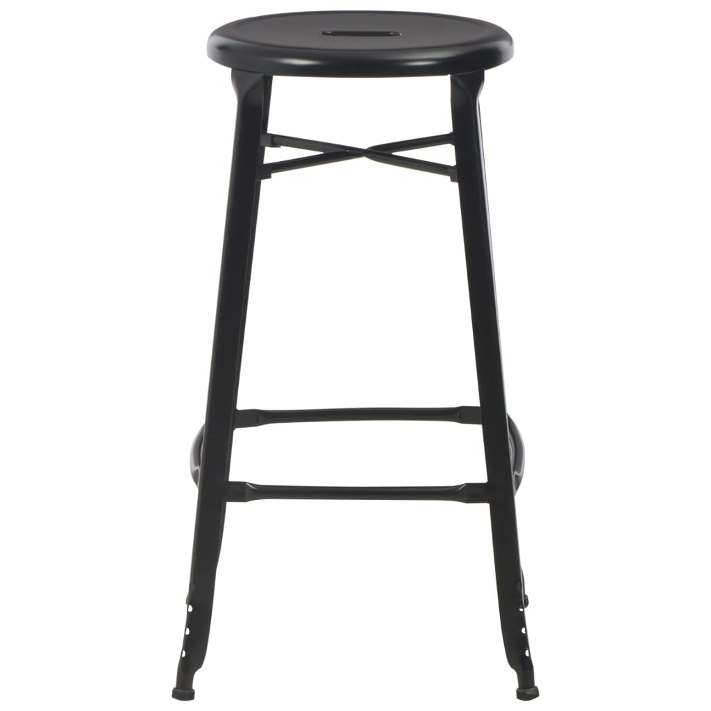 Set mobilier de bar, 3 piese, negru, oțel GartenMobel Dekor