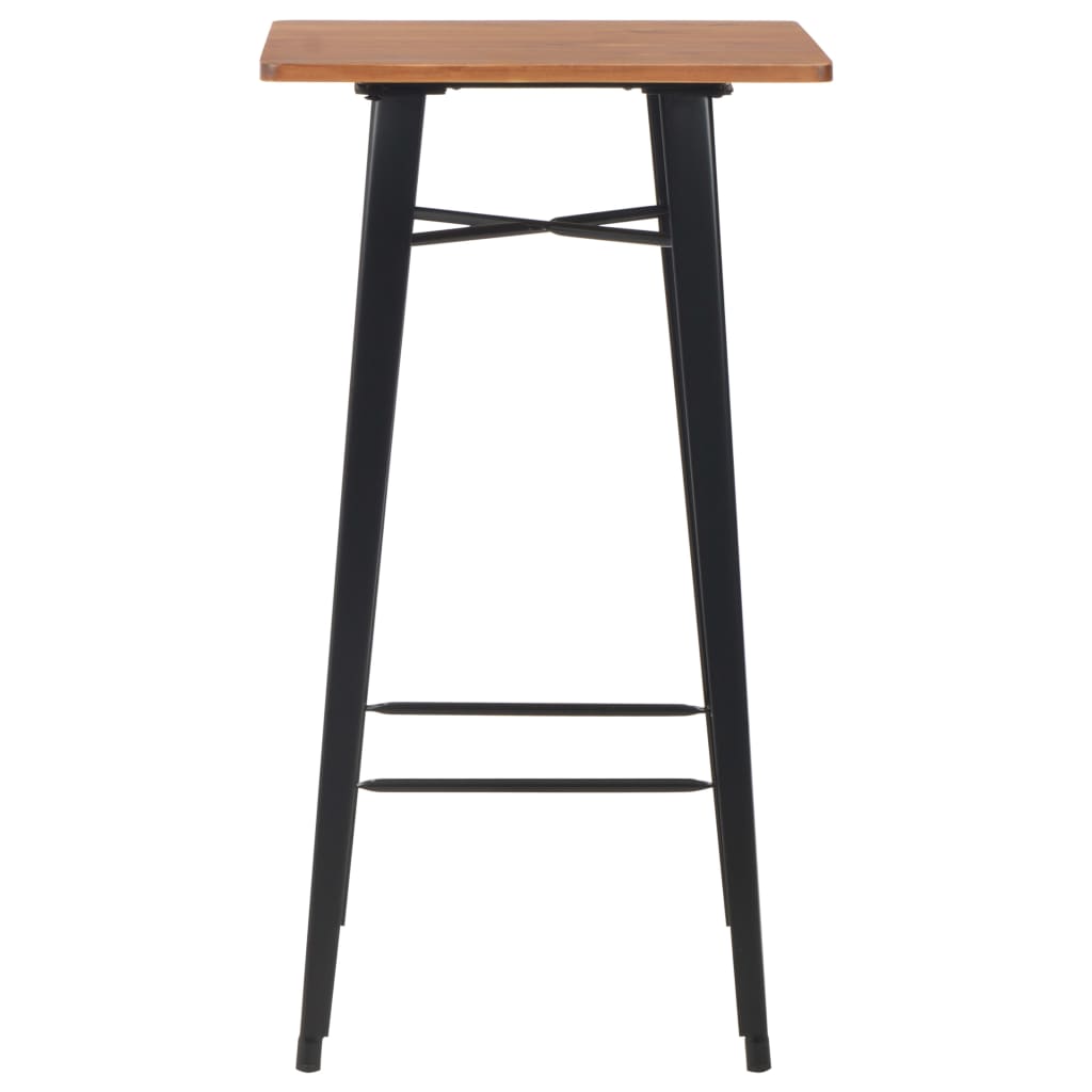 Set mobilier de bar, 3 piese, negru, oțel GartenMobel Dekor