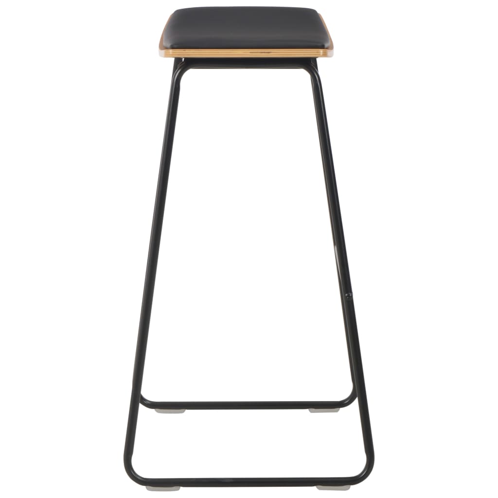 Set mobilier de bar, 3 piese, negru, oțel GartenMobel Dekor