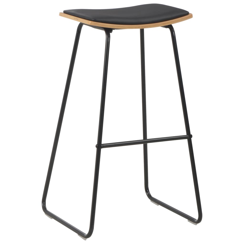 Set mobilier de bar, 3 piese, negru, oțel GartenMobel Dekor