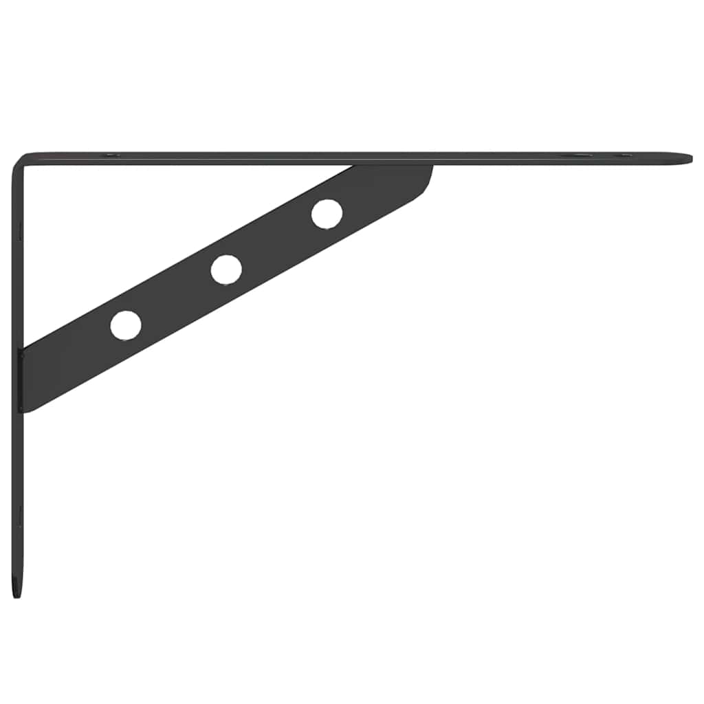 Suporturi rafturi 4 buc. 23,5x2,5x15,5 cm negru oțel inoxidabil GartenMobel Dekor