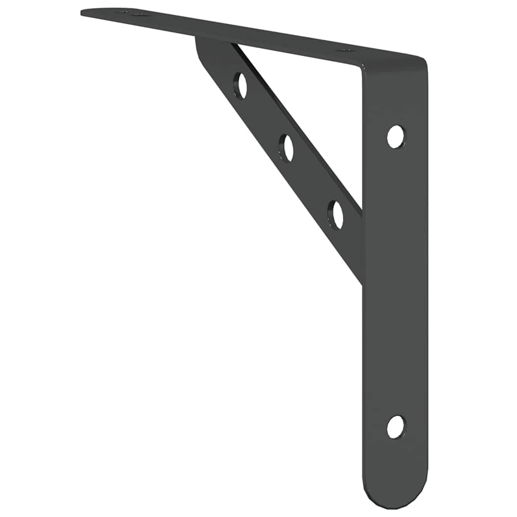 Suporturi rafturi 4 buc. 23,5x2,5x15,5 cm negru oțel inoxidabil GartenMobel Dekor