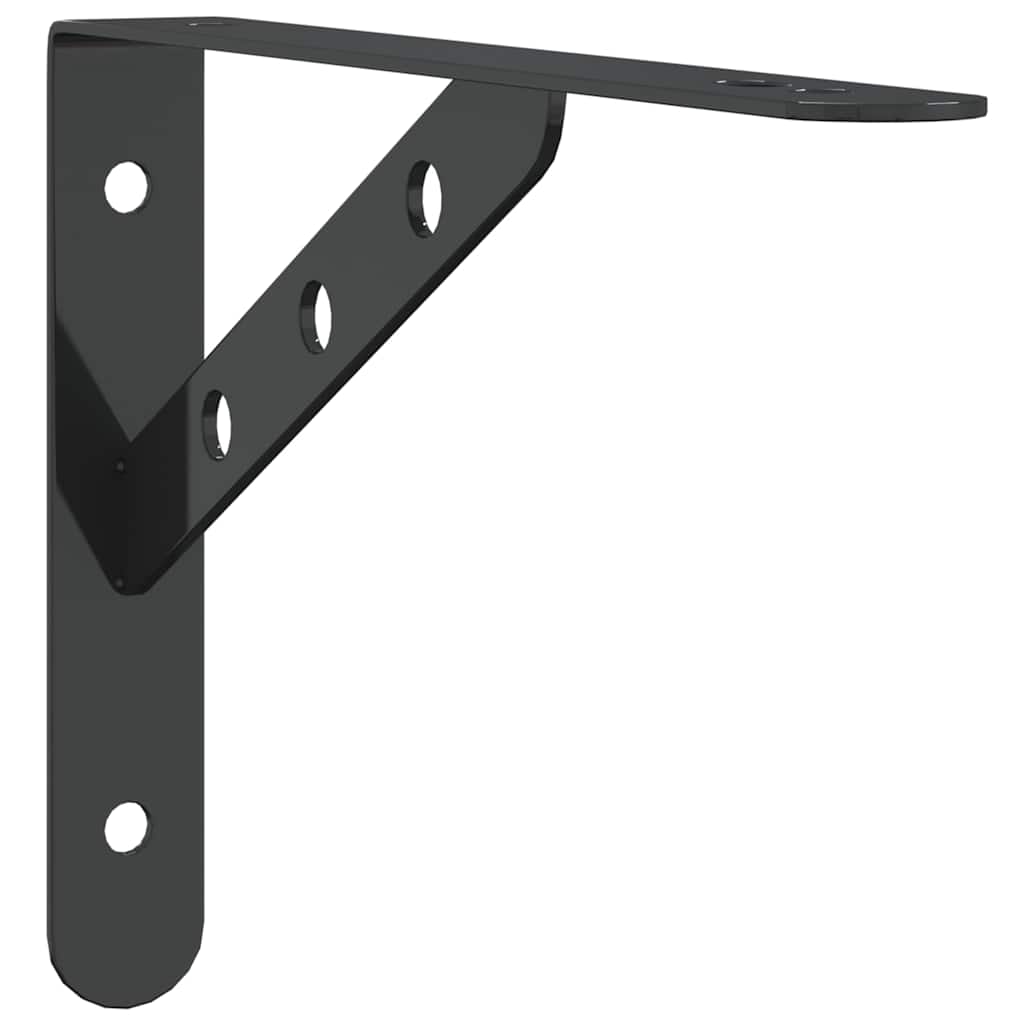 Suporturi rafturi 4 buc. 23,5x2,5x15,5 cm negru oțel inoxidabil GartenMobel Dekor